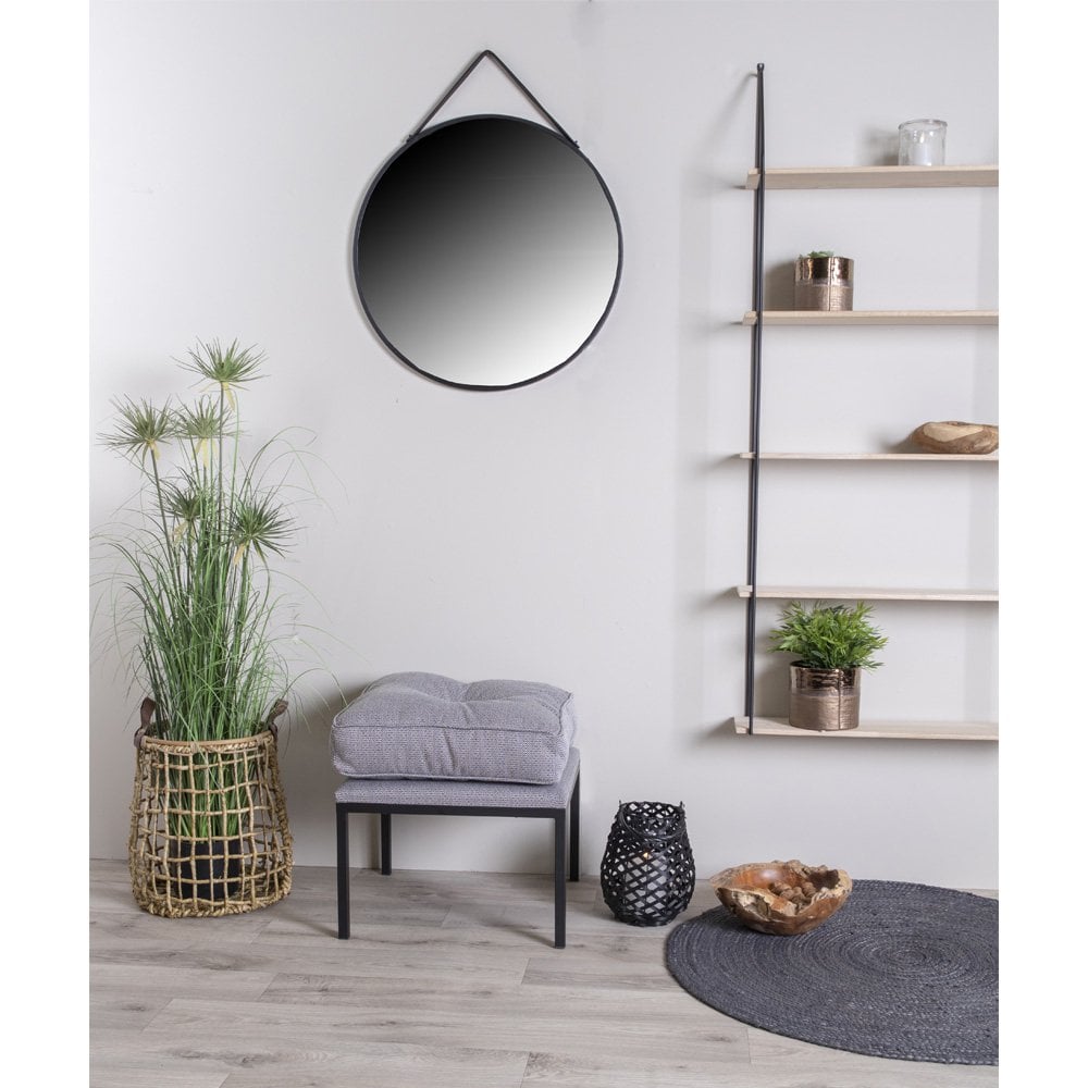 Spiegel rond Ø38 cm staal zwart
