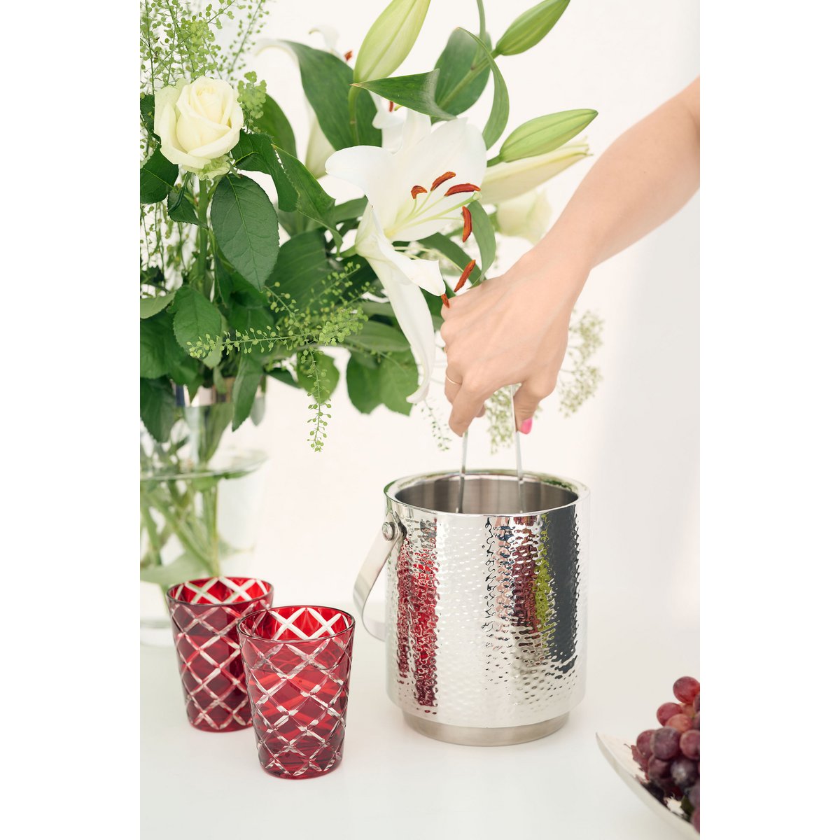 Mok Dio set van 4 blauw rood glas 0,23L