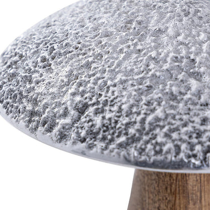 Deco-figuren paddestoelen set massief mango-hout aluminium