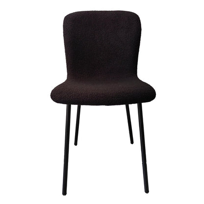 Stoelenset 4 stuks zwart bouclélook 52x44x79 cm