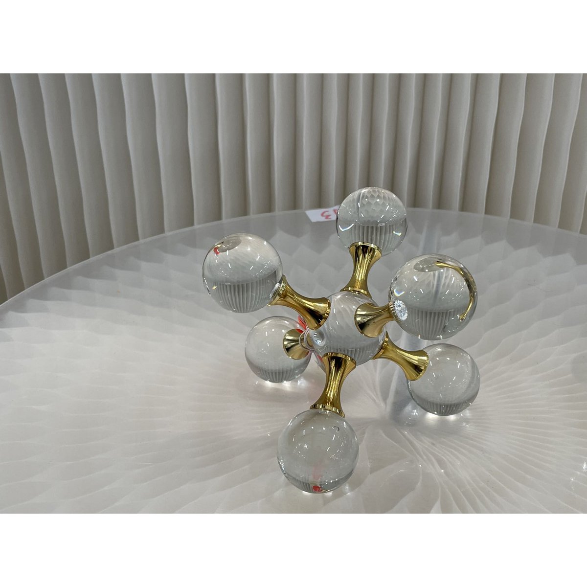 Decoratie object 15x15x15 cm glas kristal metaal zilver goud