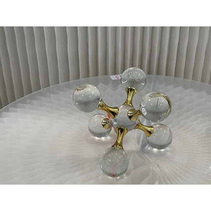 Decoratie object 15x15x15 cm glas kristal metaal zilver goud