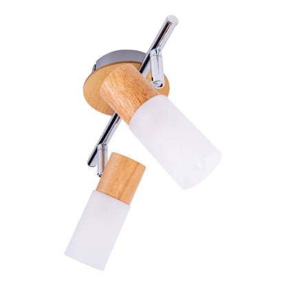 Plafondspot 2 stuks 39 cm metaal hout plastic
