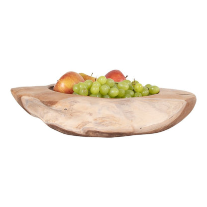 Teakhouten kom Ø40x12 cm natuurlijk