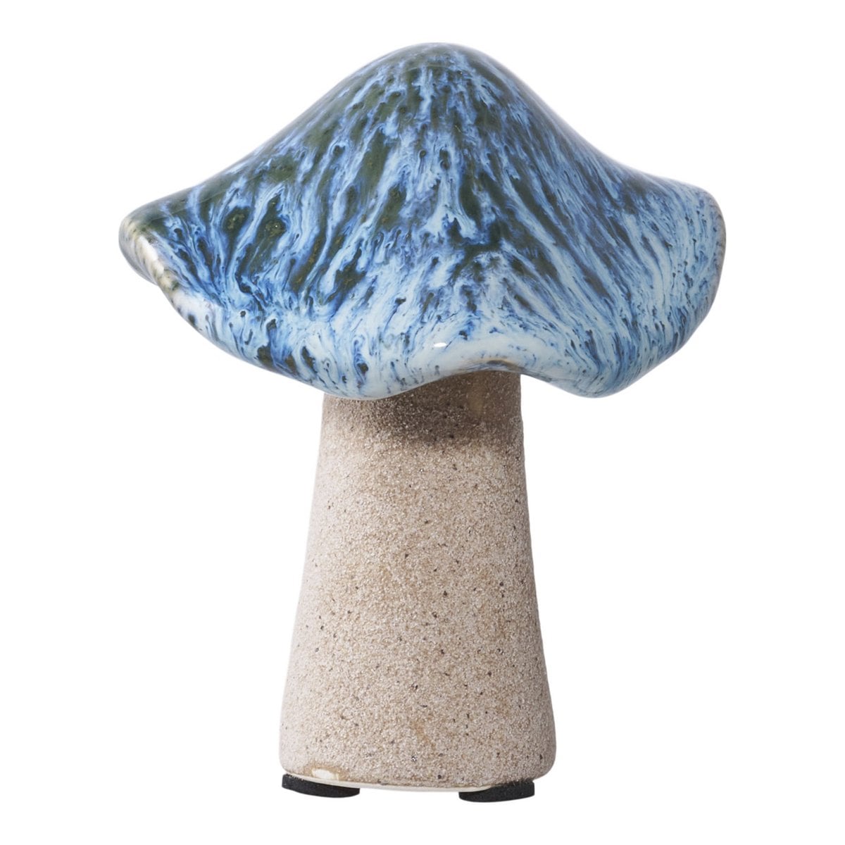 Decoratie paddestoelen keramiek 3 stuks blauw groen bruin