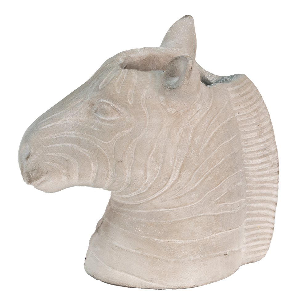 Flowerpot Zebra 16x10x15 cm Grey Stone Indoor Flowerpot