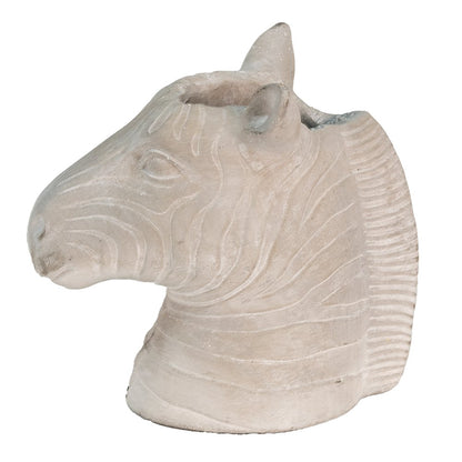 Flowerpot Zebra 16x10x15 cm Grey Stone Indoor Flowerpot
