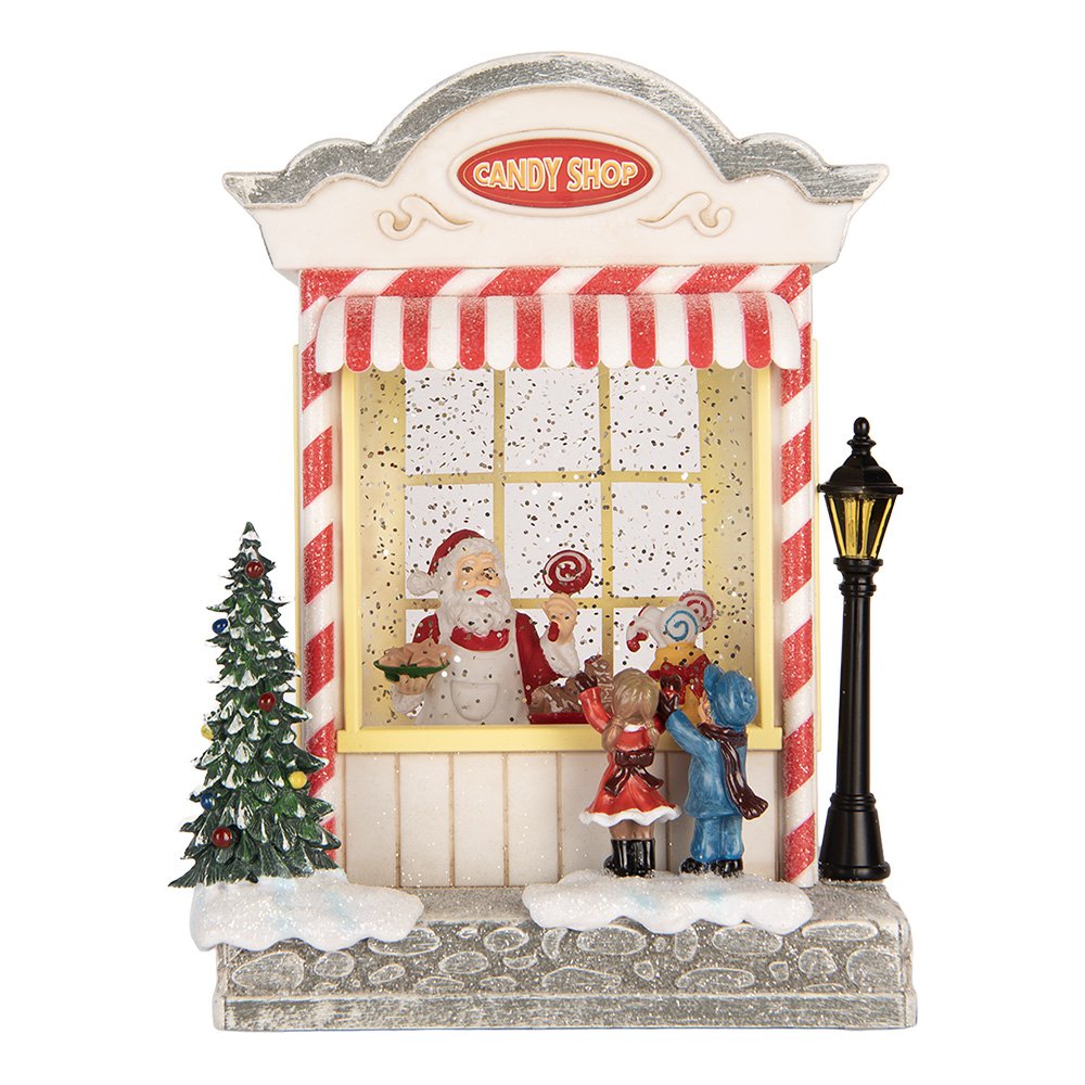 Kerstdecoratie met LED-verlichting en muziek Huis 16x12x23 cm / 3xAA Wit Kunststof