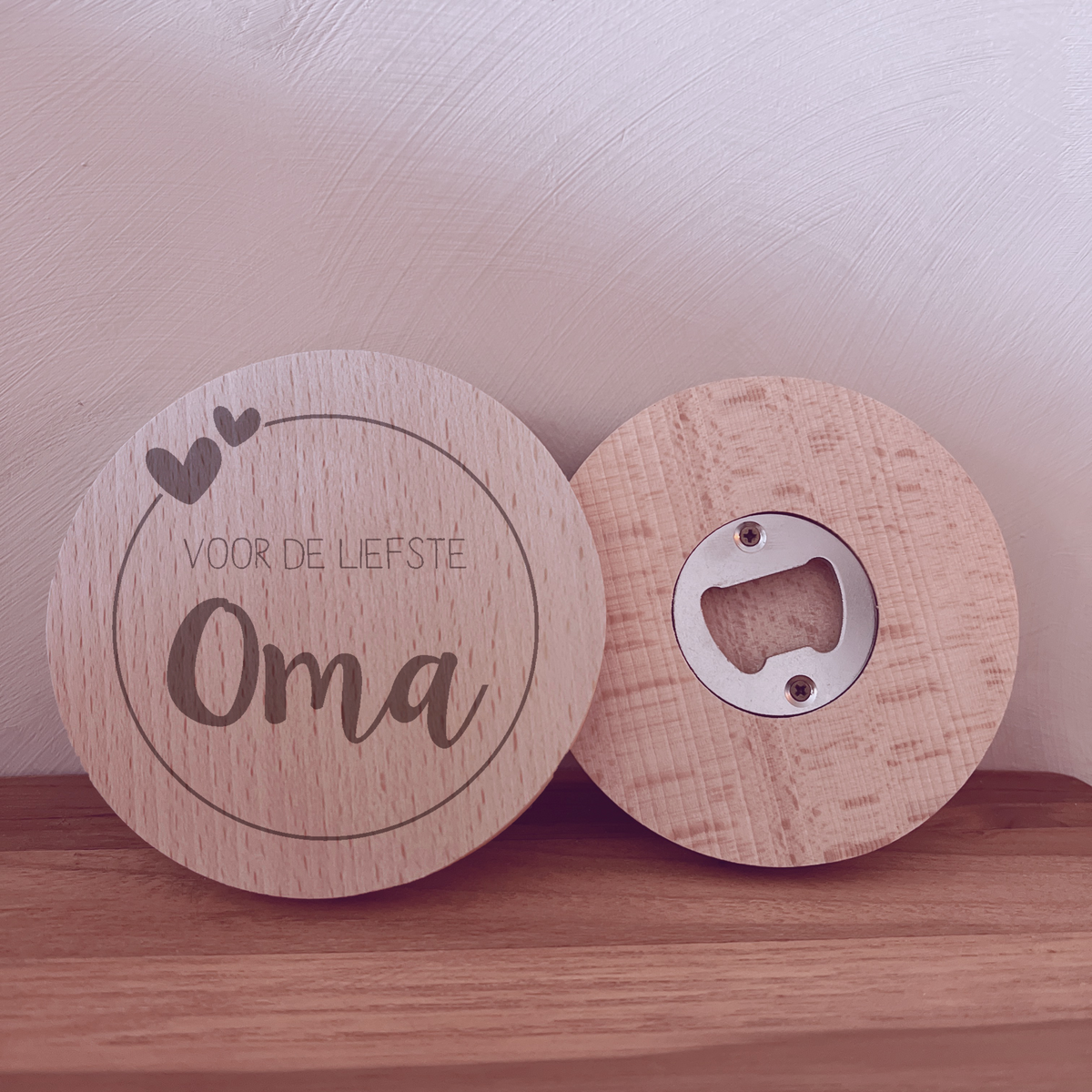 Round bottle opener for the sweetest grandma