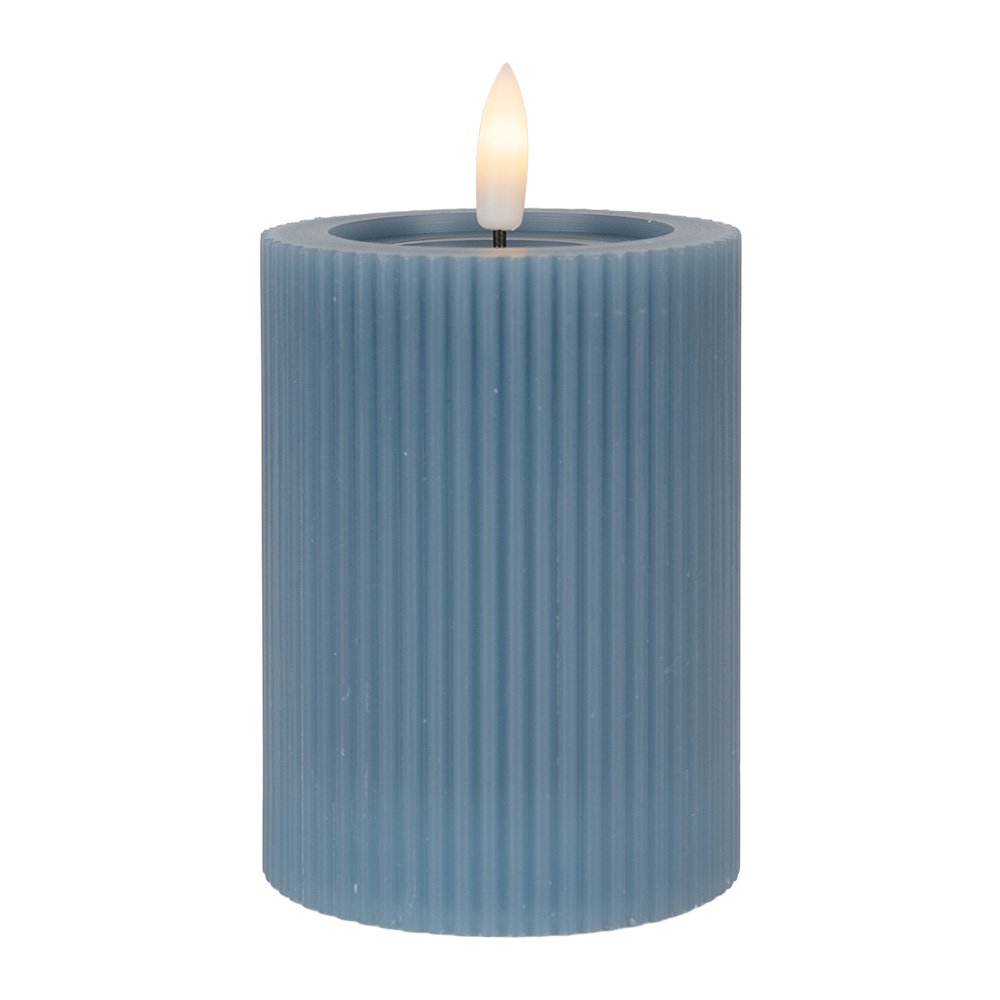 LED Candle 8x13 cm Blue Wax