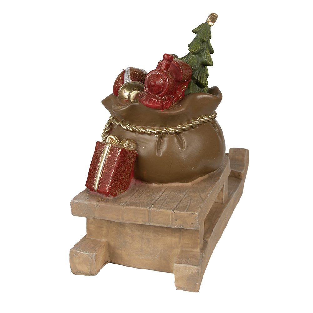 Figurine Sleigh 38x16x29 cm Brown Polyresin Christmas decoration