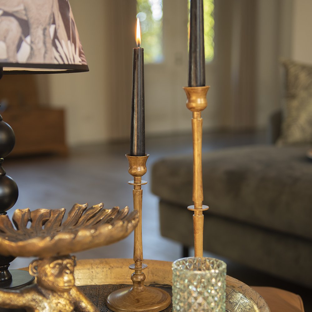 Candlestick 24 cm Gold-colored iron Candle holder