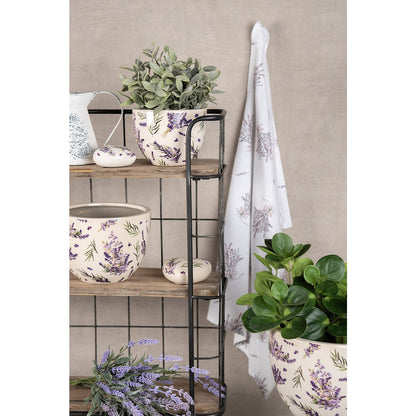 Bloempot Ø 15x11 cm keramiek paars groen