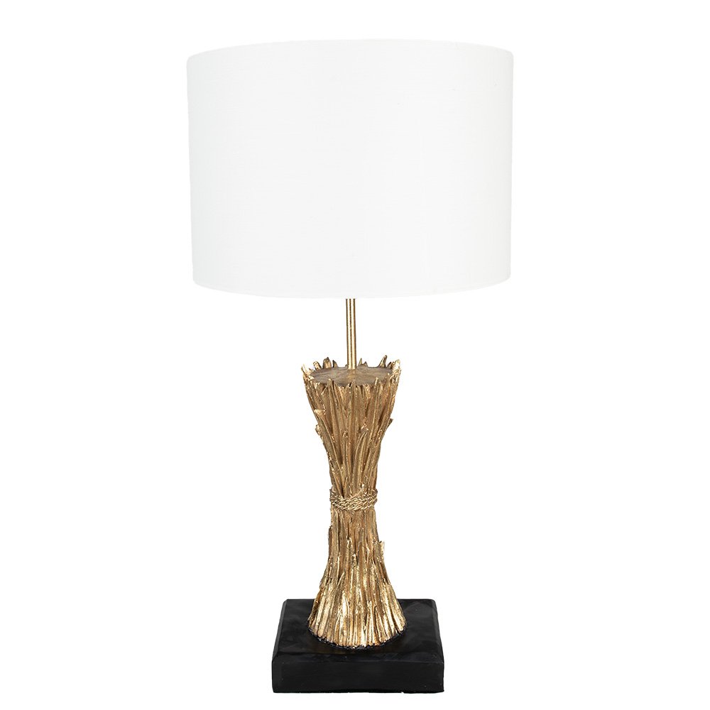 Table Lamp Ø 30x60 cm Gold Polyresin Desk Lamp
