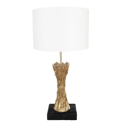 Table Lamp Ø 30x60 cm Gold Polyresin Desk Lamp