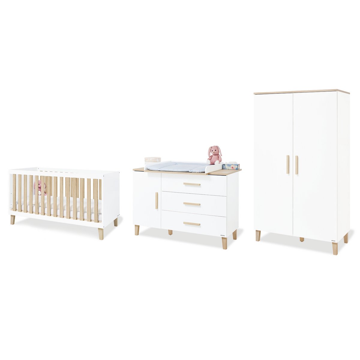 Kinderkamer Lumi 3-delig wit eiken