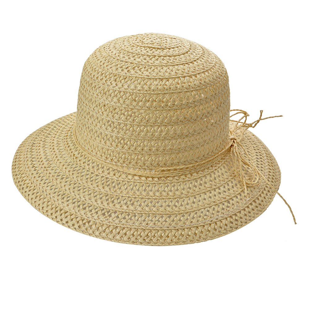 Dameshoed papierstro beige 55-58 cm