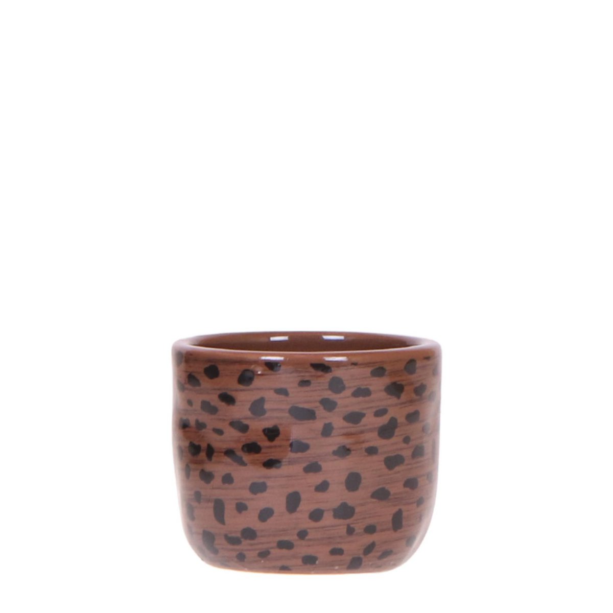Pot Ø6x6 cm luipaardprint bruin zwart