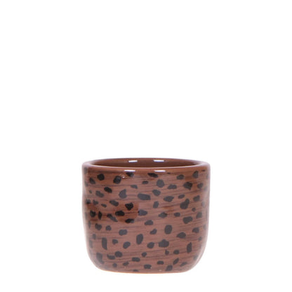 Pot Ø6x6 cm luipaardprint bruin zwart