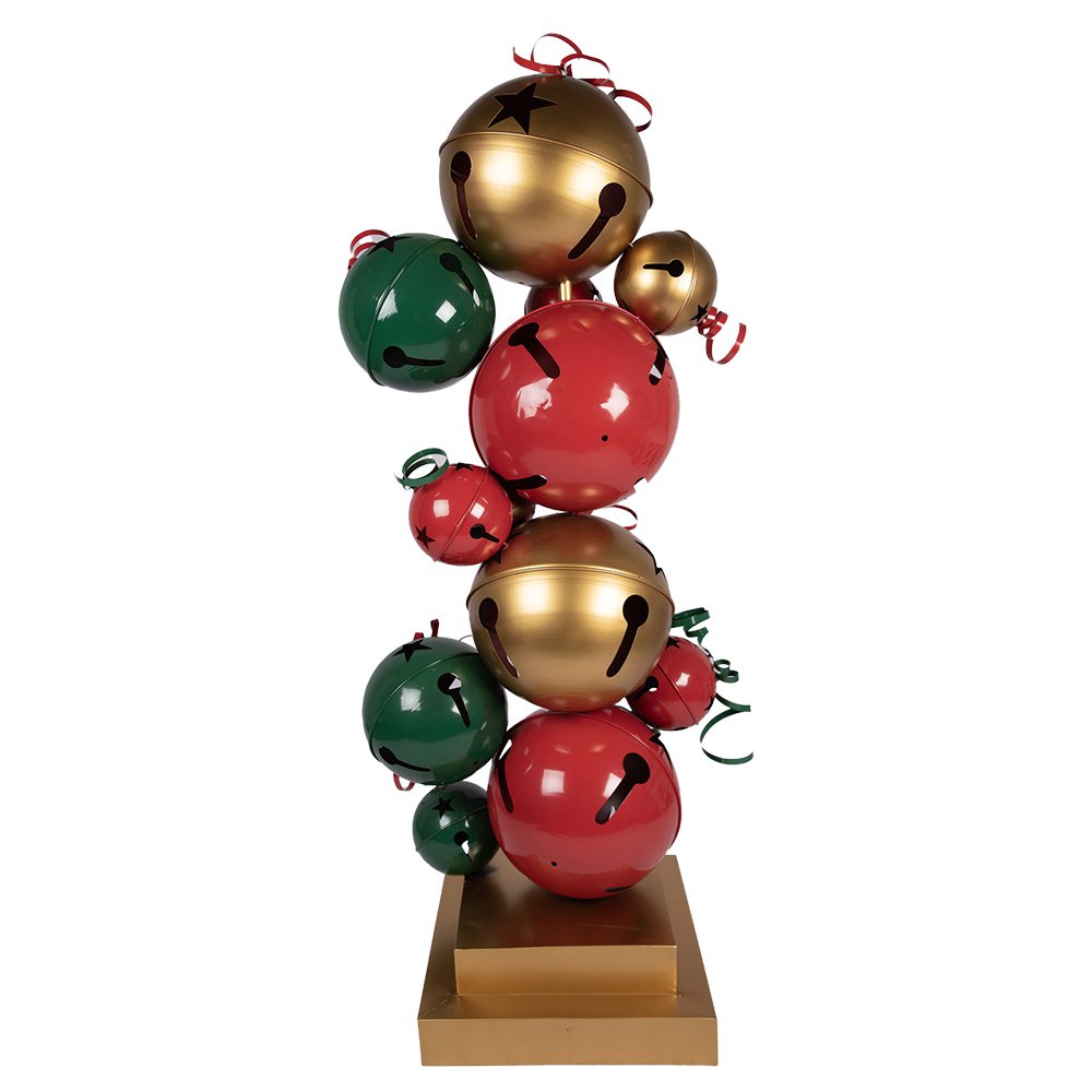 Kerstdecoratie beeld 185 cm rood groen metaal