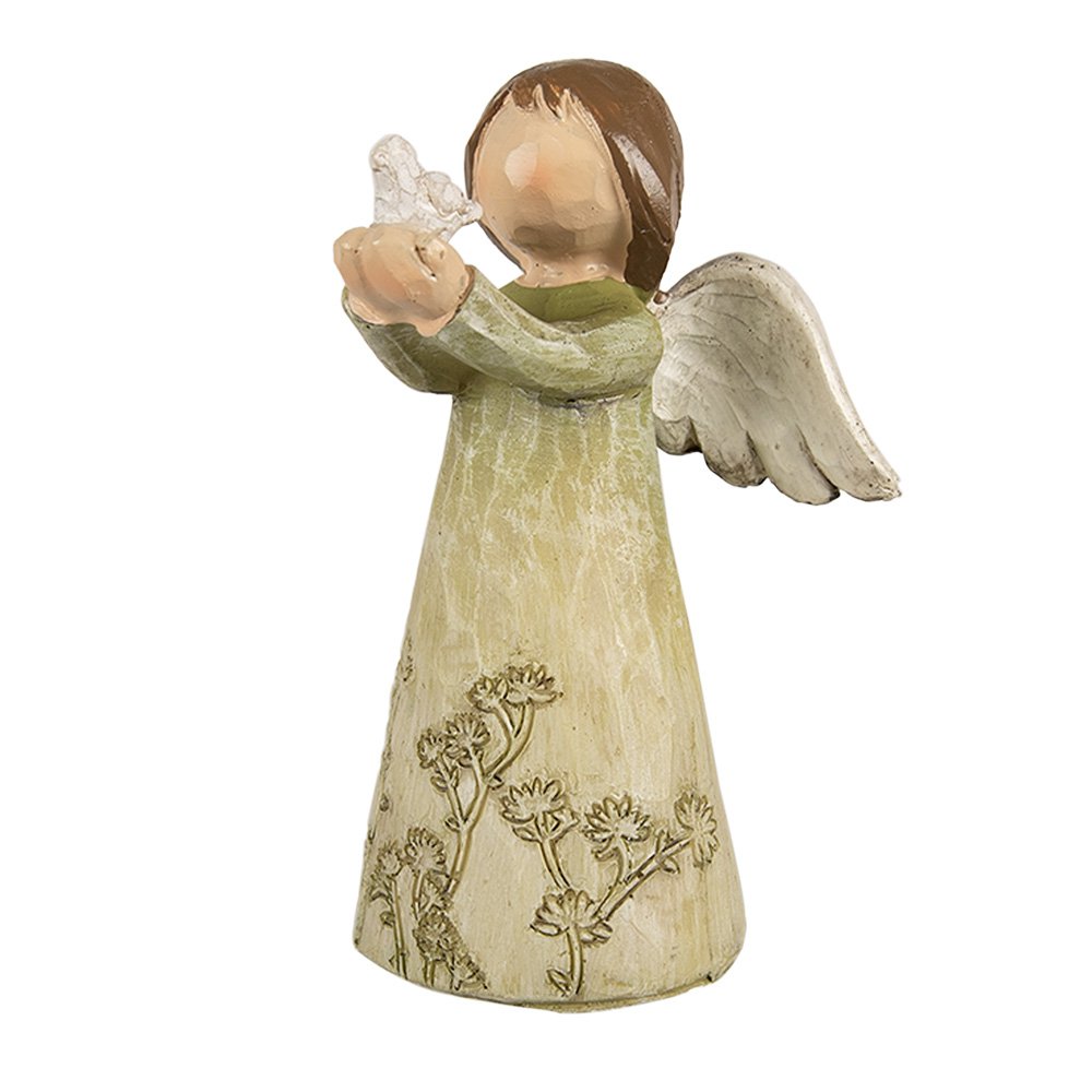 Engel beeld 12 cm groen polyresin