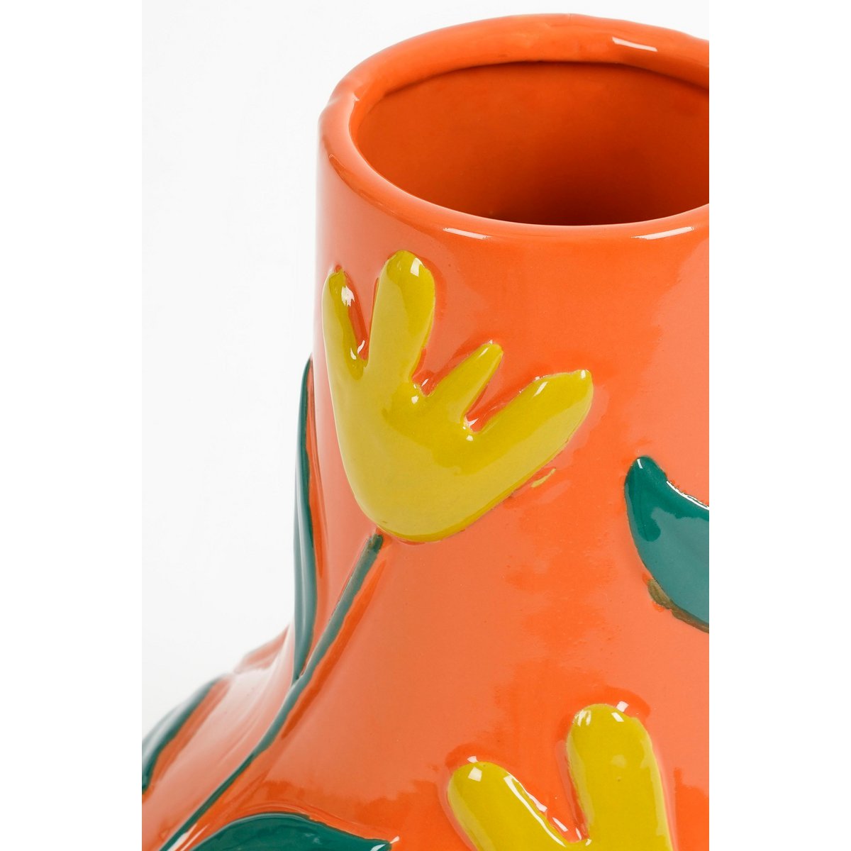 Vaas keramiek oranje 30x25 cm