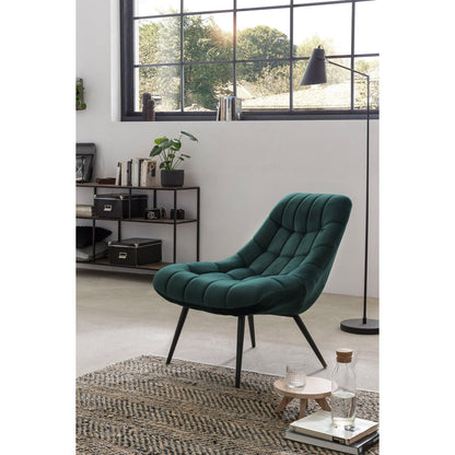 Fauteuil groen fluweel XXL 76x85.6x85.6 cm
