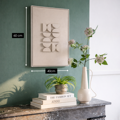 Wanddecoratie 60x40x3 cm lichtgrijs