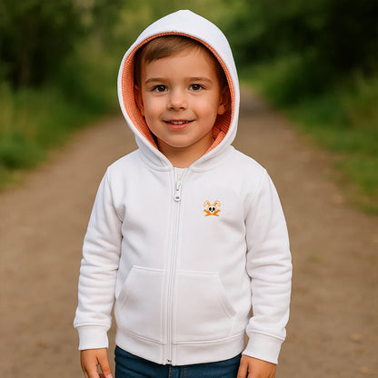 Sweatshirt biologisch katoen wit oranje