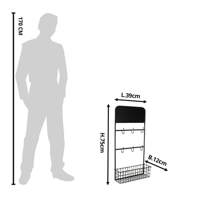 Wall rack 39x12x75 cm
