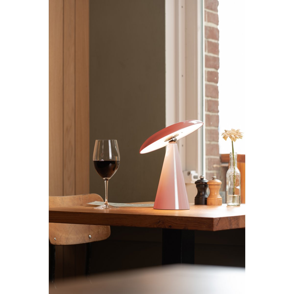 Tafellamp roze 26x23 cm melamine