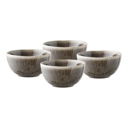Altvioolschaal set van 4 grijs ø14,5x7 cm keramiek