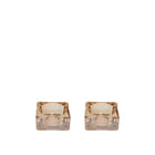 Kandelaars set 2 stuks amber glas 5x5x2.5 cm
