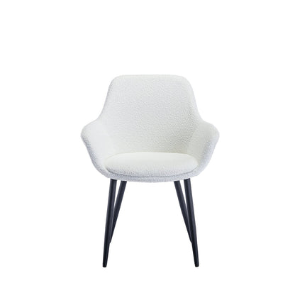 Fauteuil bouclé wit set van 2