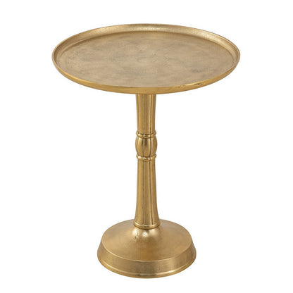Bijzettafel Metaal Rond Aluminium Met Middenvoet Goud 44x53