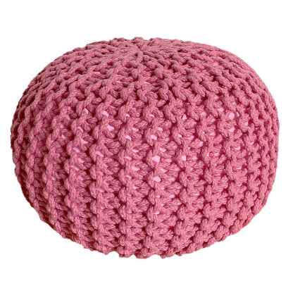 Pouf Ø 55 x 37 cm gebreid gerecycled katoen