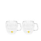 Theemok 250 ml dubbelwandig glas gouden ster