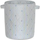Tired quilted storage basket - large - stripe - anchor