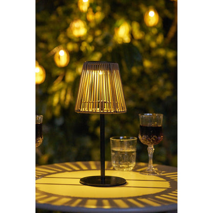 Salford Lamp, oplaadbaar met geïntegreerd zonnepaneel, bruin/zwart