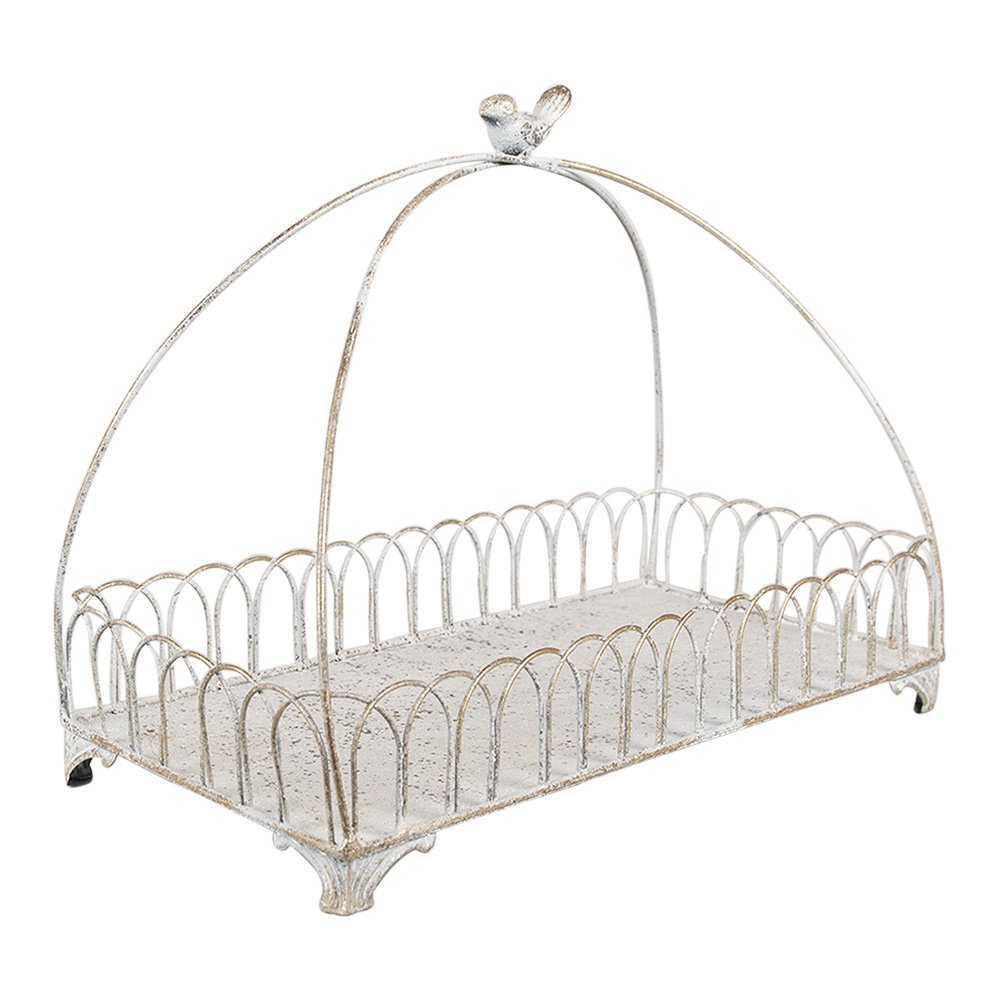 Decoratie Mand Set van 2 39x20x30/ 30x15x22 cm Wit Metaal
