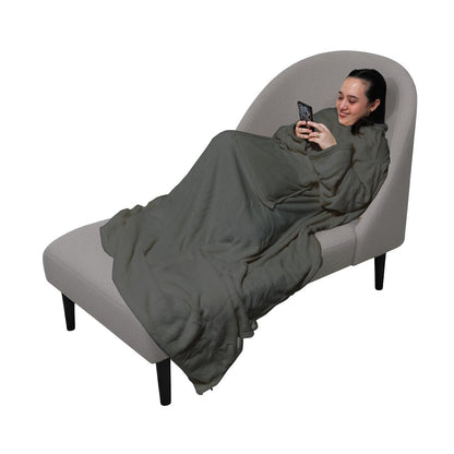 Verwarmde deken met mouwen beige