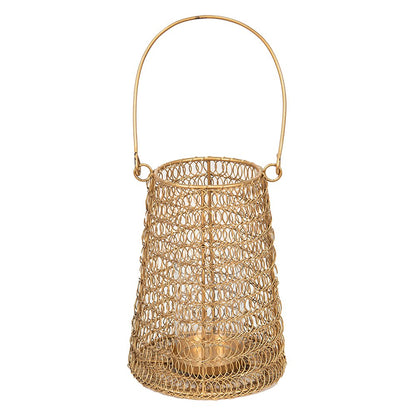 Windlicht Ø 15x21 cm goud rotan
