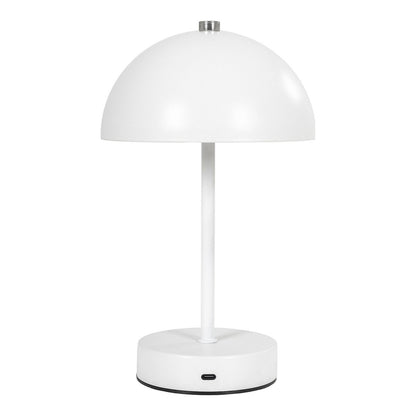 Tafellamp LED wit metaal oplaadbaar 15x15x25 cm