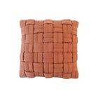 Kussenhoes 45x45 cm gevlochten katoen auburn