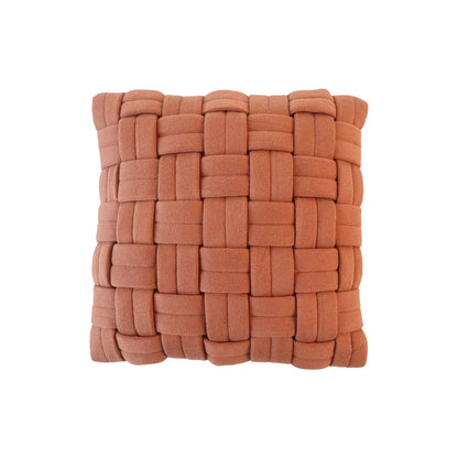 Kussenhoes 45x45 cm gevlochten katoen auburn