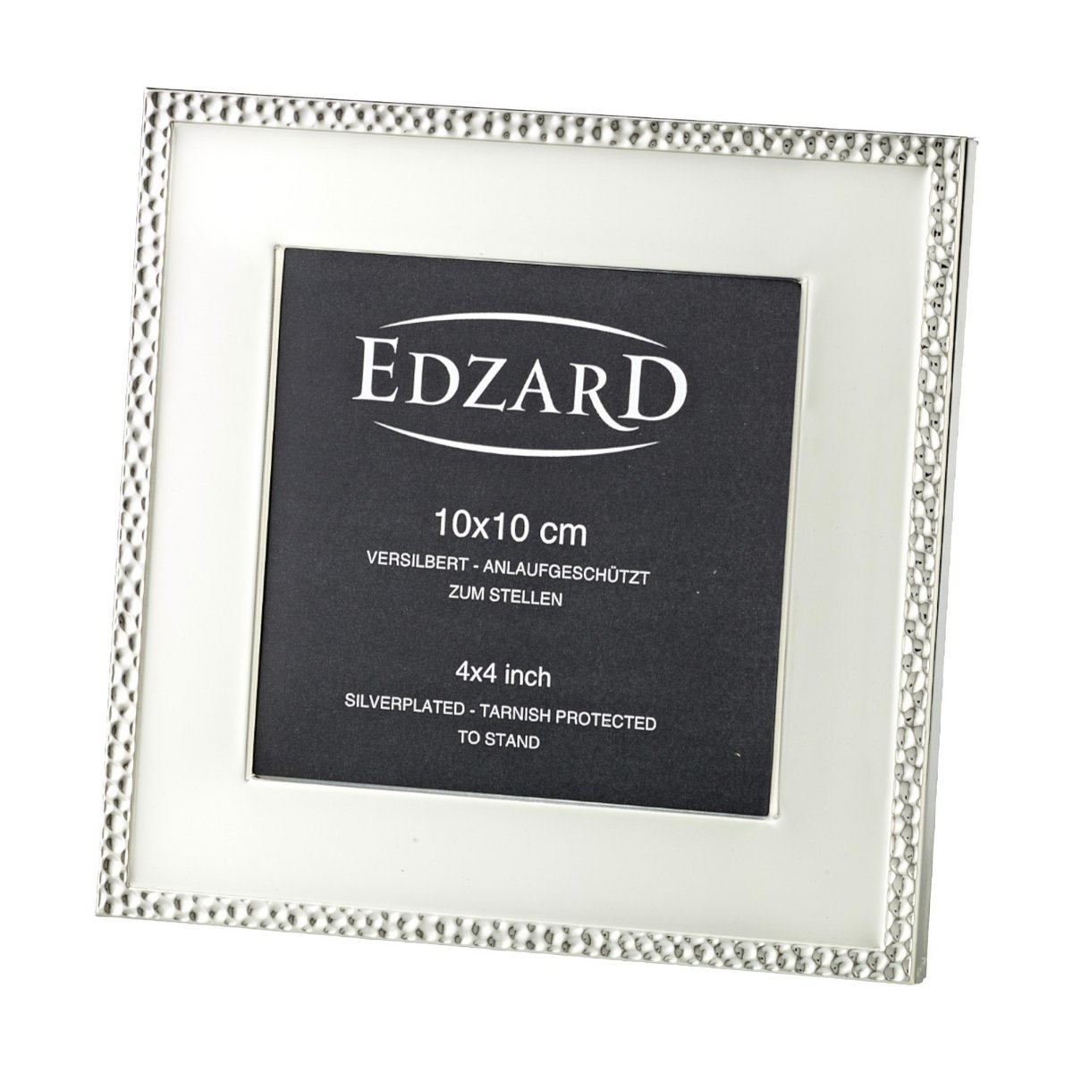 Fotolijst 10x10 cm staal zilver gehamerd