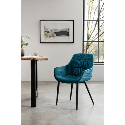 Fauteuil fluweel turquoise 63x61x81,5 cm
