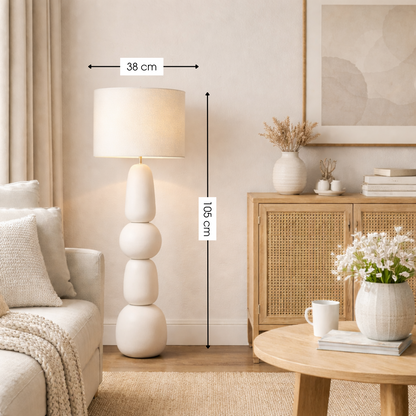 Vloerlamp Menko Ø38x105 cm crème keramiek
