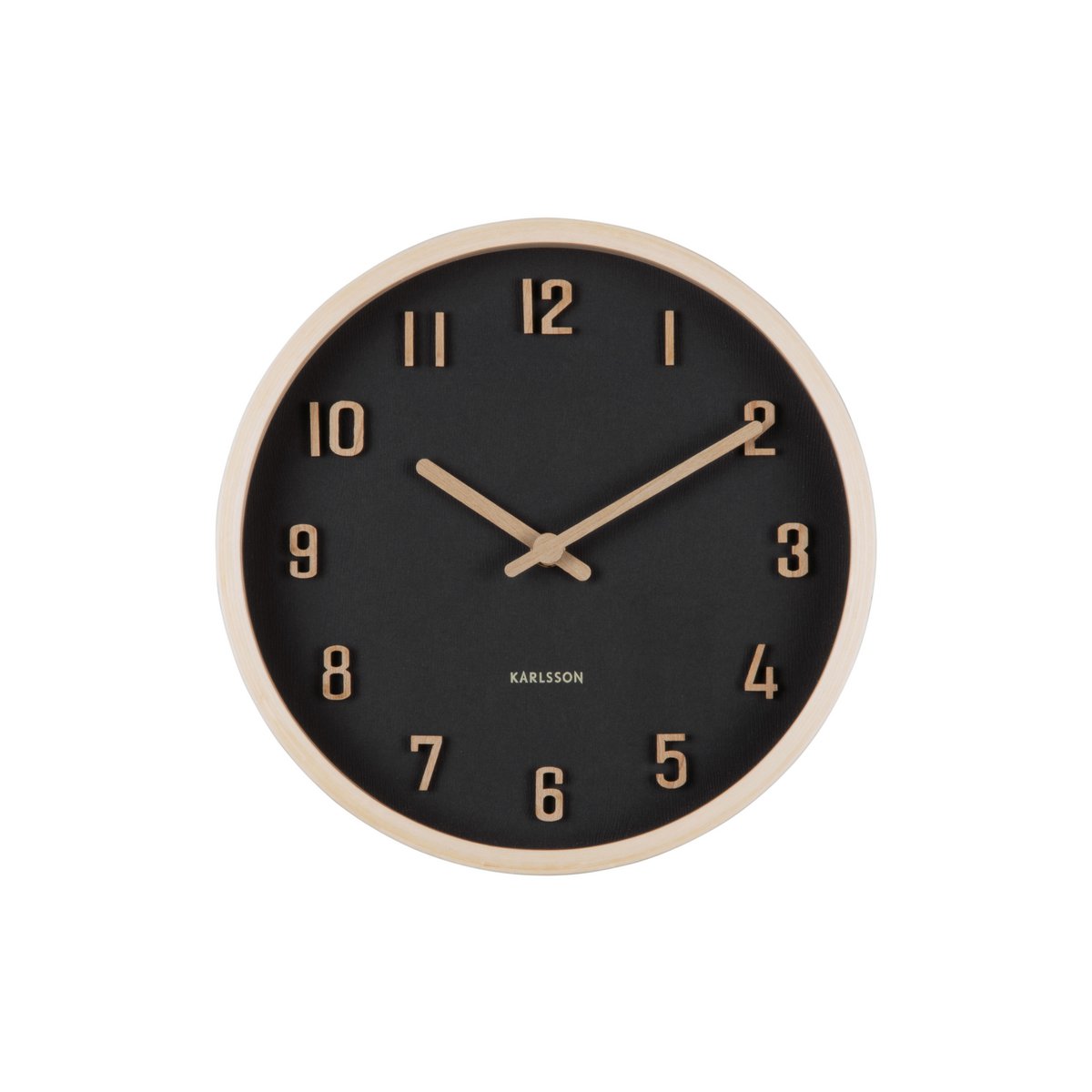 Wandklok 22 cm hout zwart