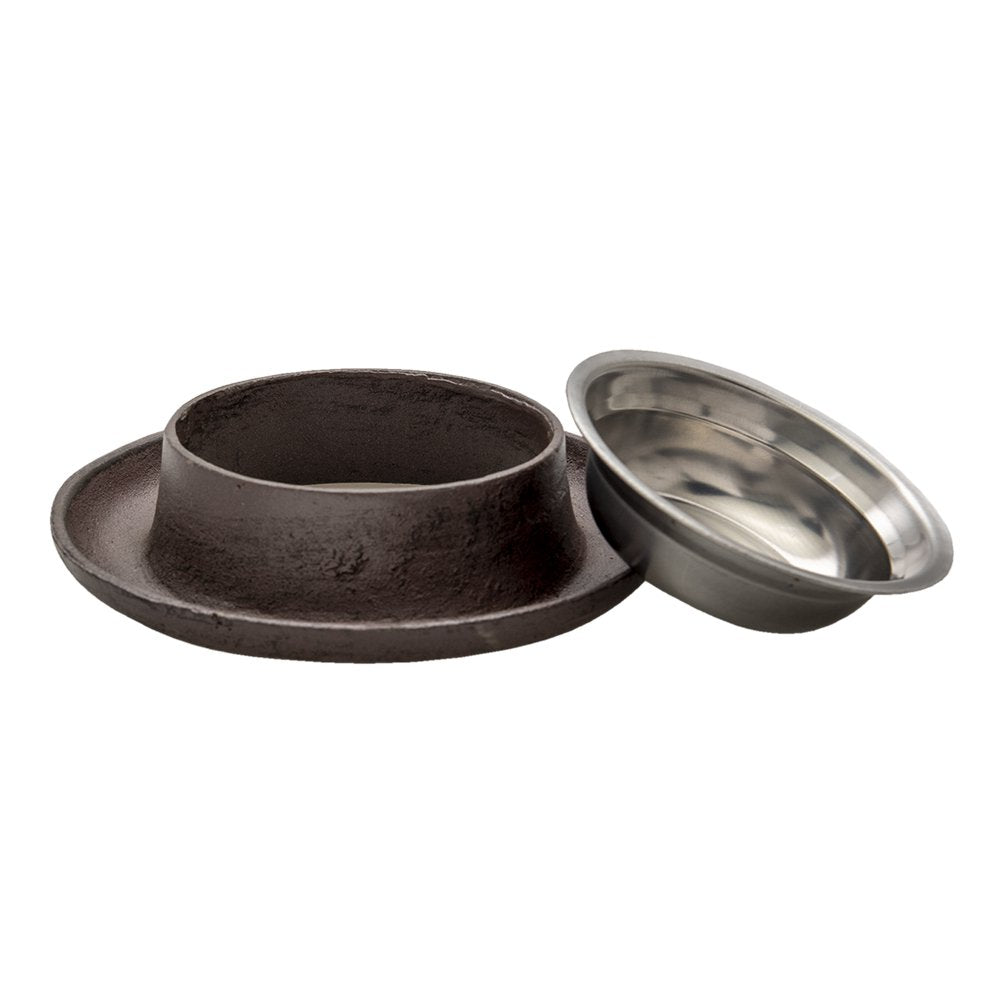 Voerbak hond kat Ø 22x5 cm bruin ijzer